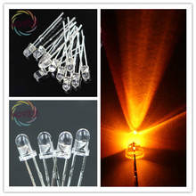 Leds laranja redondo 3mm 1000 peças, alta qualidade, ultra brilhante, emissor de luz, componentes eletrônicos, varejo