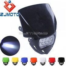 Carenado de faro LED Universal para motocicleta, máscara de faro para moto Dirt Bike, para Suzuki DR, KLR, KLX, KX, XT, YZ, EXC, XC, MX, Enduro, Supermoto 2024 - compra barato
