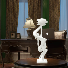 Tooarts-estatueta de dança com flor 3d, escultura moderna, decoração de escritório, casa, decoração, elegante, estátua feminina 2024 - compre barato