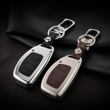 GOOD Zinc+Leather Car Key Cover Case For hyundai IX35 Santa Fe Accent Solaris Tucson HB20 I30 IX25 Avante Grandeur Porter 2024 - buy cheap