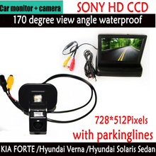 HD Revere SONY CCD Car Rear View Camera With 4.3 inch Car Rearview Monitor For KIA FORTE /Hyundai Verna /Hyundai Solaris Sedan 2024 - buy cheap