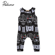 Pudcoco-Pelele de algodón para recién nacido, ropa sin mangas para niños pequeños, traje de Darth Vader, 0-3 años 2024 - compra barato