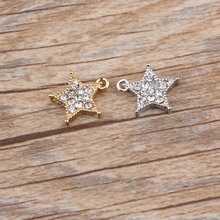 10 Uds./lote nuevo colgante de estrella de diamantes de imitación de aleación de Metal para collar, accesorios de joyería, joyería de moda 13*14mm 2024 - compra barato