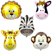 Balões de alumínio para festa de aniversário, peixe macaco, vaca, leão, zebra, cabeça de cervo 2024 - compre barato