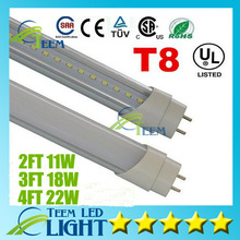 CE RoHS UL+ 2FT 11W 3FT 18W 4FT 22W T8 Led Tubes Led Fluorescen lights 0.6M 0.9M 1.2M Led Light Lamp 110-240V 2024 - buy cheap