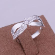 R162 Hot Sale Free Shipping Silver Color Fine Jewelry,Wholesale 925-Sterling-Silver Charms Fashion Inlaid Stone Cross Ring /b 2024 - buy cheap