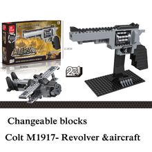 210pcs Changeable 2 Type Gun Colt M1917- Revolver & Aircraft  Enlighten Educational Building Blocks Brick Toy 2024 - buy cheap