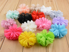 120pcs/lot 7CM DIY Solid Chiffon Ballerina Hair Flower For Girl Accessories Artificial Fabric Flowers 2024 - buy cheap