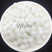 Круглые акриловые шарики, 6, 8, 10 мм, свободные шарики для самостоятельного изготовления ювелирных изделий, браслет, белый цвет 2024 - купить недорого