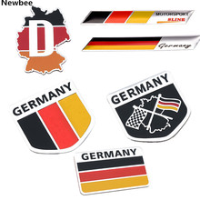 Newbee-emblema de aluminio 3D para coche, mapa alemán, placa de bandera, pegatina de carreras para BMW, VW, Audi, Buick, Chevy, Chrysler, Jeep, Ford 2024 - compra barato