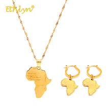 Ethlyn-Conjunto de joyería africana de lujo para mujer, aretes/Collar, joyería de boda para mujer, accesorios, colgante de mapa, joyería caliente 2024 - compra barato