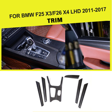 Acabamento de decoração para painel automotivo, em fibra de carbono, para bmw f25, x3, f26, x4, 2014, direção do lado esquerdo 2024 - compre barato