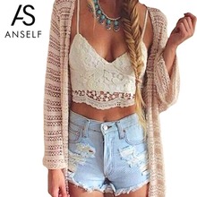 ANSELF 2020 Summer New Sexy Women Crop Top Knitted Crochet Bra Deep V Neck Spaghetti Strap Backless Camisole Bralette Beachwear 2024 - buy cheap