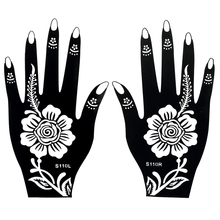 1 Pair Henna Indian Lady Flower Style Women Body Hands Art Temporary Black Tattoo Painting Designs Tattoo Sticker Stencil S110 2024 - buy cheap