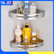 Estante de baño organizador de acero inoxidable estante de almacenamiento de esquina estantes accesorios de baño estante de ducha cesta soporte de champú 2024 - compra barato