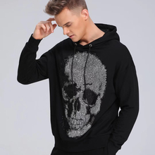 PP Bag Packaing! DUYOU Vintage Men's Big Crystal Shine Skull Graphic Pullover Hoodie Sweatshirt Brand Clothing for Man 2024 - buy cheap