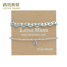 Lotus Mann The phantom of the blue a set of two small squares lap friendship bracelet 2024 - buy cheap