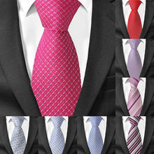 Corbata de cuello de seda a la moda para hombre, corbata Jacquard para boda, negocios, 8 cm de ancho, corbatas a cuadros, Trajes clásicos 2024 - compra barato