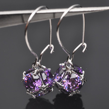 Unusual Purple Crystal Zirconia For Women Jewelry Drop Earrings  Free Shipping  P02142 2024 - buy cheap