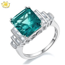 Hutang Cocktail Wedding Ring Natural Colorful Fluorite Solid 925 Sterling Silver for Women Rings Party Fine Gemstone Jewelry New 2024 - купить недорого