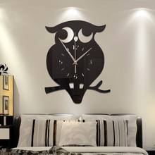 Creative 3D DIY Owl Wall Clock Acrylic Stickers Quartz Wall Clocks Living Room Kitchen Wall Clocks Living Room Home Decor 60025 2024 - buy cheap