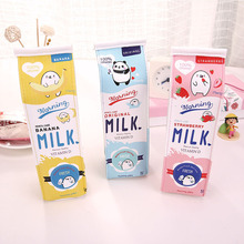 Creative School Pencil Case Cute Animals Fruits Milk Box Pen Bag Kawaii Stationery Office School Supplies Korean Stationery 2024 - buy cheap