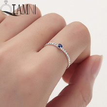QIAMNI Модное Элегантное кольцо на палец с голубым кристаллом, подарок на день рождения, обручальное кольцо, Ювелирное Украшение 2024 - купить недорого