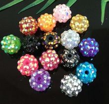 20 Mixed Colour Acrylic Pave DISCO Ball Beads 14mm Spacer 2024 - buy cheap