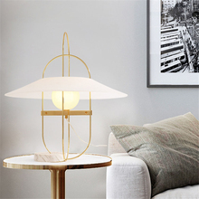 Lámpara de mesa ovalada de diseño nórdico, luminarias de estilo Art Deco para el hogar, sala de estar, dormitorio, estudio, modelo Setareh 2024 - compra barato