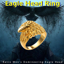 KLDY stainless steel viking rings for men Eagle Head Ring male Retro men's eagle ring gold eagle punk men Jewelry wholesale 2024 - buy cheap