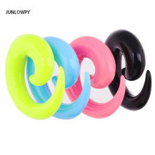 JUNLOWPY Spiral Acrylic Ear Plugs Expanders Stretchers Flesh Tunnels Kit Piercing Gauge Wholesale Body Jewelry Ear Tapers 100pcs 2024 - buy cheap