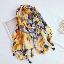 Bufanda de leopardo de lujo para mujer, bufanda de leopardo con estampado de animal, ponchos y capas, hijab Sjaal musulmán, foulard femme 2024 - compra barato