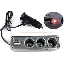 New 3 Way Multi Socket Car Cigarette Lighter Splitter USB Plug Charger DC 12V/24V Triple Adapter With USB Port 2024 - buy cheap