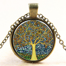 OneckOha Vintage Time Stone Necklace Colorful Tree Of Life Necklace Steampunk Jewelry Short Necklace 2024 - buy cheap