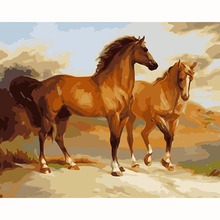Hand painted canvas oil painting on the wall Horse lover wall pictures for living room diy Painting By Numbers Kits Art DY005 2024 - buy cheap