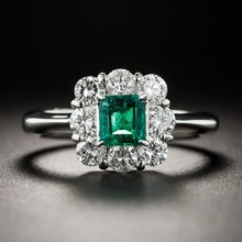 Anillos de forma cuadrada Retro para mujer, anillo de epoxi de circón verde, joyería de compromiso de boda clásica, anillo de perforación completa, regalos de amor 2024 - compra barato
