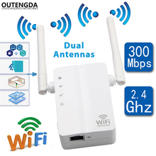 Wireless WiFi Repeater 300Mbps Network AP Router Dual Antennas Repetidor Wifi Signal Amplifier Extender 802.11n/b/g with WPS 2024 - buy cheap