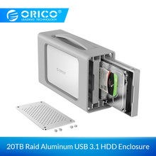 ORICO Тип-C Dual-bay корпус для жесткого диска с Raid 3,5 дюймов док-станция для USB3.1 силиконовый чехол 20 ТБ Алюминий 12V4A 2024 - купить недорого