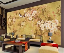 Beibehang-papel tapiz personalizado, mural de Foto estéreo 3D, flor de Orquídea, pájaro chino, elegante, mural de pared para sala de estar 2024 - compra barato