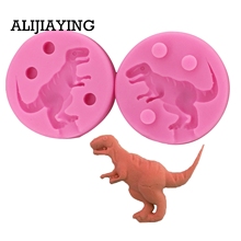 Molde de dinosaurio 3D con diseño de Tiranosaurio rex, moldes de silicona con dibujos animados, decoración de pasteles, Fondant, herramientas de cocina para hornear, M0827, 2 unids/set/Set 2024 - compra barato