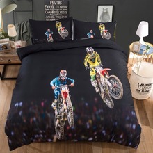 Custom Motorcycle Race Bedding Set Black Microfiber Duvet Cover Set Full Queen King Double Bed Cover Boys Home Bed Linen Set 2024 - buy cheap