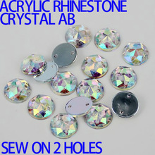 AAA crystal AB Color Superior Taiwan Acrylic Flat Back Stones Round Circle Shape Acrylic Rhinestone Sew On 2 Holes many sizes 2024 - buy cheap