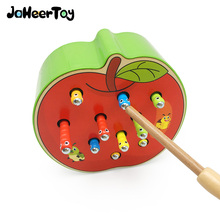 JaheerToy Atch Worms Game Magnetic Wooden Toys for Children Apple Strawberry Montessori Educational Toy 2-3-4 Years Old for Kids 2024 - buy cheap