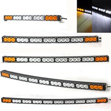 Car Accessories 22 27 32 38 42 48 54 Inch 300W White Amber Curved LED Light Bar For 4x4 4WD 12V 24V offroad LED Light Bar 2024 - buy cheap
