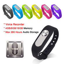 Gravador de voz digital usável, 16gb, 280 horas de armazenamento de áudio, pulseira portátil, 4g/8g usb, flash drive, pulseira colorida 2024 - compre barato