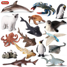 Oenux bonecos clássicos de ação, animais, golfinhos, raios, tartaruga, tubarão, polvo, modelo de figuras de ação, brinquedos educativos em miniatura 2024 - compre barato