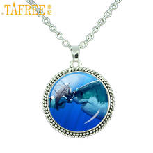 TAFREE high quality scuba diver and shark necklace blue sea summer style men women diving lover statement necklaces jewelry E958 2024 - buy cheap