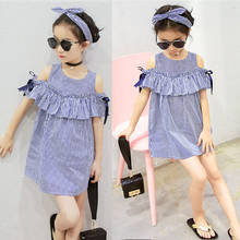 HOT Toddler Kids Baby Girls Clothes Striped Off-shoulder Party Gown Formal Dress Tutu Dress Outfits Stripe 2024 - buy cheap