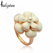 Italina rigant flor branca simulado pérola anel jóias feitas com cristal austríaco stellux jóias de alta qualidade a # rg95508 2024 - compre barato