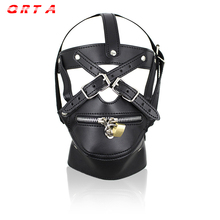 QRTA Top Quality Hood Mask Sex Products PU Leather Bondage Mask SM Totally Enclosed Hood Sex Products Slave Sex Toys Restraints 2024 - buy cheap
